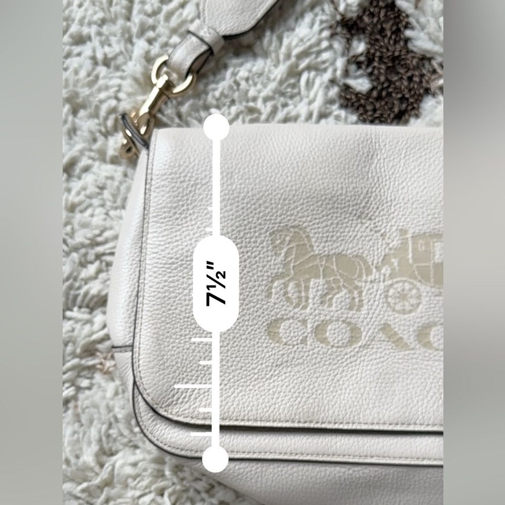 Coach F72703 Leather Jes Messenger Crossbody Bag in Chalk - Picture 12 of 14